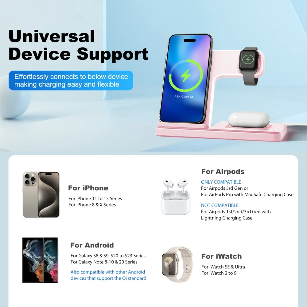 3-in-1 Magnetic Wireless Charger
